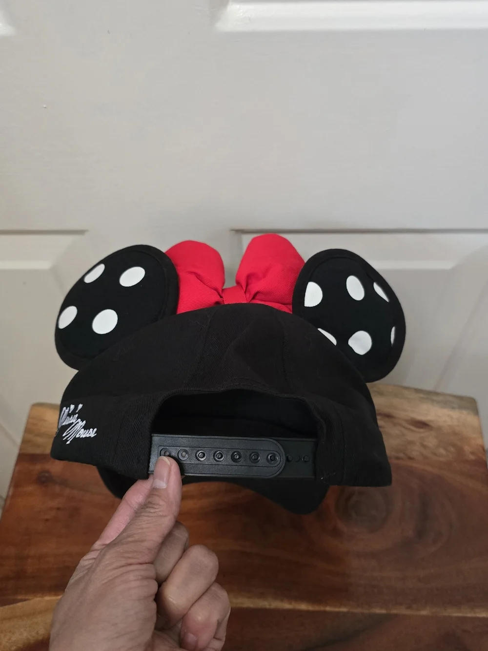 Disney Black Adult Cap with Red Bow and Character Ears